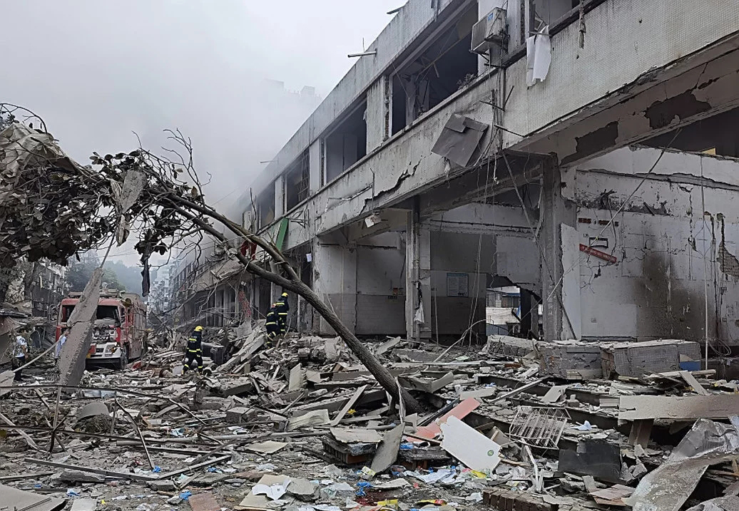 湖北十堰市发生然气爆炸